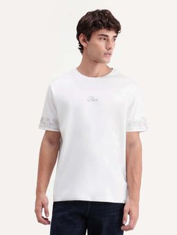 Rare Rabbit - Men White Cotton Regular Fit Graphic Printed T-shirt