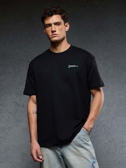 The Souled Store - Men Black Text Official Check Mate Oversized T-shirt
