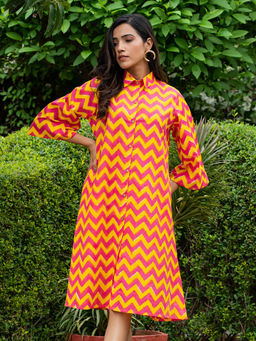 Phutari - Multi-Color Candy Aye Soft Cotton Shirt Dress