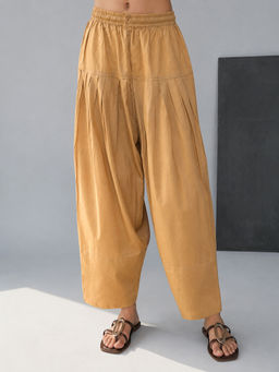 Vastramay - Women Beige Cotton Solid Salwar