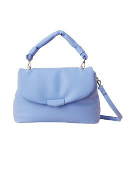 Accessorize London - Women's Faux Leather Blue Large Puffer Sling Bag