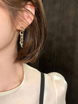 Yellow Chimes - Gold-Plated linked Design Danglers