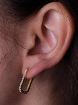 ANUSHKA JAIN JEWELLERY - Diamond Long Bar Hoops