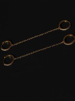 ANUSHKA JAIN JEWELLERY - Diamond Hoop Chained Earrings