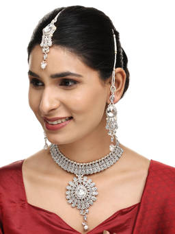 Anika's Creations - Brass White Jewellery Set - Pure Elegance For Every Occasion