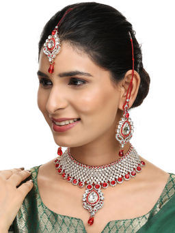Anika's Creations - Brass Red Jewellery Set - Timeless Elegance In Shades of Red