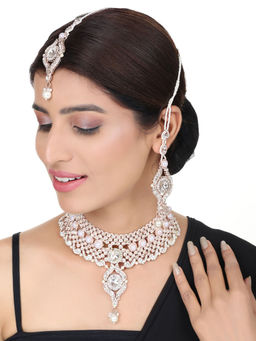 Anika's Creations - Brass White Jewellery Set - Pure Elegance For Every Occasion