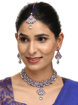 Anika's Creations - Brass Multi-Color Jewellery Set - A Symphony of Elegance