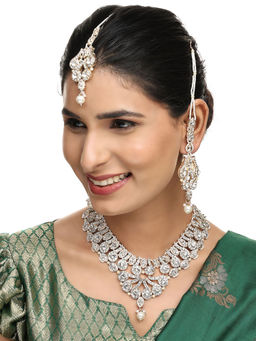 Anika's Creations - Brass White Jewellery Set - Pure Elegance In Timeless White