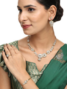 Anika's Creations - Brass White Jewellery Set - Timeless Elegance In Pure White