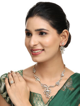 Anika's Creations - Classic White Brass Jewellery Set