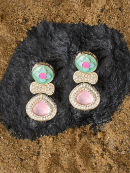 Zaveri Pearls - Multicolor Meenakari Stones Austrian Diamonds Drop Earring