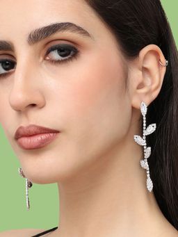 Sohi - Silver Plated Designer Stone Party Drop Earring For Women