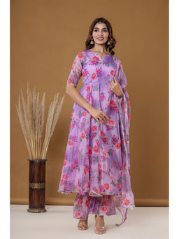 HOUSE OF JAMOTI - Iris Floral Anarkali (Set of 3)