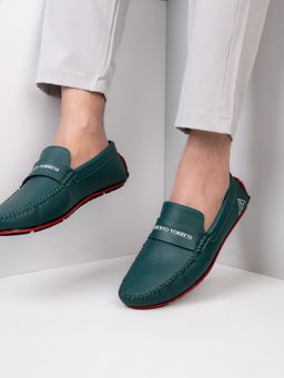 Alberto Torresi - Branded Silicon Sole Green Loafers