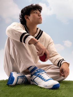 Bacca Bucci - STRIKER Blue and White Cricket Shoes