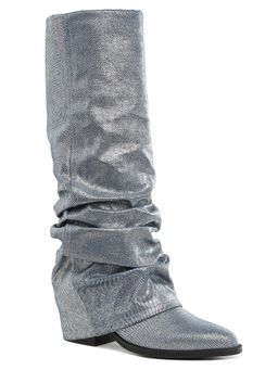 London Rag - Fold-Over Slouchy Denim Blue Casual Boots