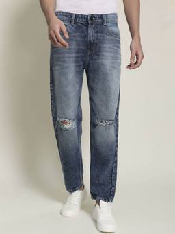 Bene Kleed - Men Highly Distressed Heavy Fade Relaxed Fit Jeans