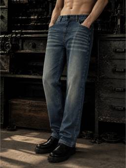 Bene Kleed - Men'S Blue Relaxed Fit Tinted Denim Jeans