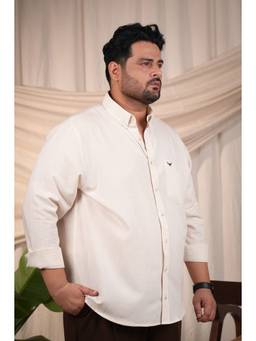 Perch - Men'S Slim Fit Solid Beige Shirt
