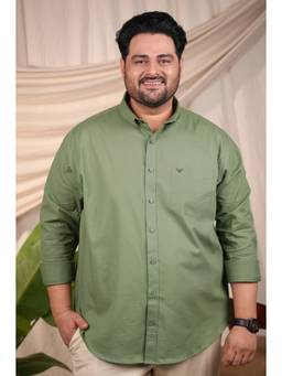 Perch - Men Slim Fit Solid Green Shirt