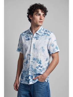 Simon Carter - Men'S Regular Fit Printed White Shirt