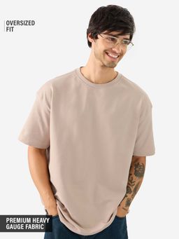 The Souled Store - Originals Solids Beige Oversized T-Shirt
