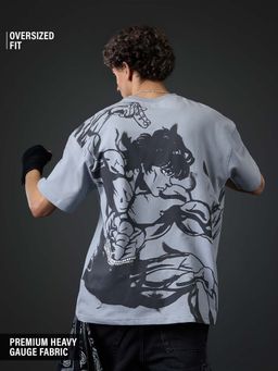 The Souled Store - Official Baki Hanma: Shadow Boxer Men Oversized T-Shirt