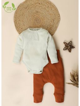 Cot and Candy - Solid Organic Cotton Multi Color Kids Romper & Joggers (Set of 2)