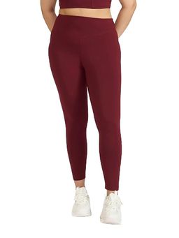 Hunnit - Maroon Zen High Waist 4 Way Stretchable Leggings