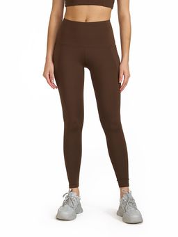 Hunnit - Brown Zen High Waist 4 Way Stretchable Leggings