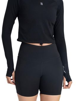 Hunnit - Black Zen High Waist 4 Way Stretch Cycling Shorts