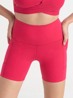 Hunnit - Pink Zen High Waist 4 Way Stretch Cycling Shorts