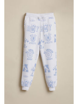 Allen Solly - Boys White Graphic Printed Joggers
