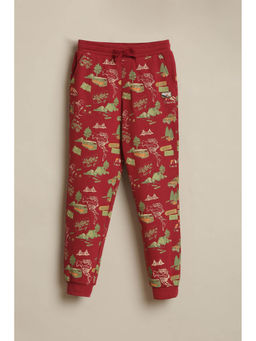 Allen Solly - Boys Red Printed Joggers