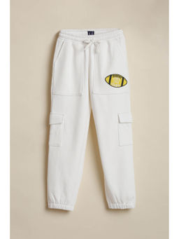 Allen Solly - Boys White Embroidered Cargo