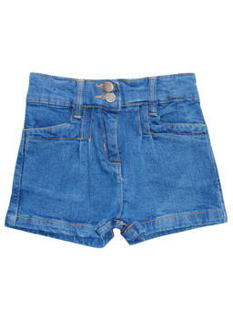 KiddoPanti - Girls Blue Medium Denim Hot Shorts