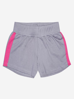 KiddoPanti - Girls Grey Cut and Sew Side Panel Hot Shorts