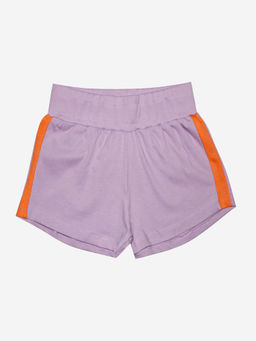 KiddoPanti - Girls Lavender Cut and Sew Side Panel Hot Shorts