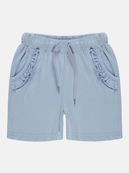 KiddoPanti - Girls Grey Frill Pocket Hot Shorts