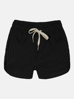 KiddoPanti - Girls Black Basic Roll up Hot Shorts