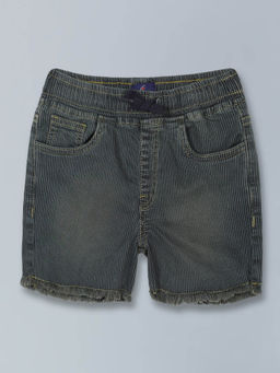 KiddoPanti - Girls Grey Denim Hot Shorts