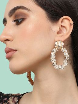 Sohi - Gold Plated Pearls Party Drop Earring For Women