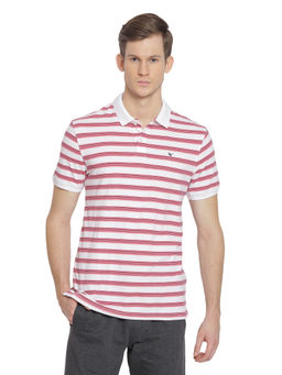 AM SWAN - Mens Stripes Multicolored Polo T-shirt