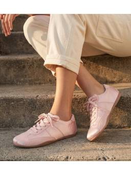 Pair ie Tales - Women Ribbon Lace-Up Casual Sneakers - Pink