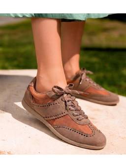Pair ie Tales - Women Ribbon Lace-Up Low-Top Casual Sneakers - Brown