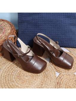 Padchin - Women Brown Trendy Sandal Heels