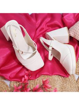 Padchin - Women Off White Trendy Sandal Heels