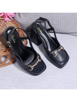 Padchin - Women Black Trendy Sandal Heels