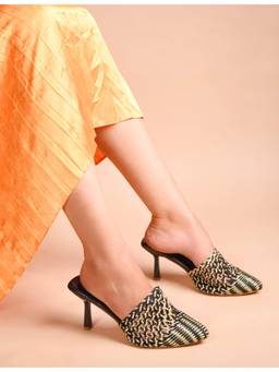 Padchin - Women Black Slim Mules Heels